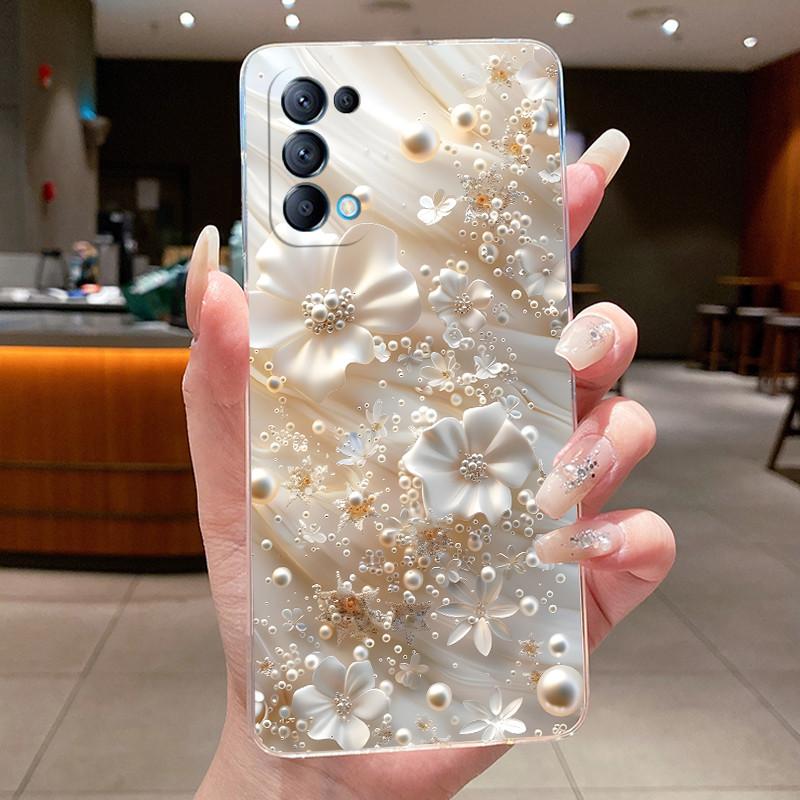 For OPPO Reno 5 Case OPPO Reno5 Pro Phone Case Find X3 Lite Flower Butterfly Capa Coque For Reno5 K Soft Silicone TPU Back Cover