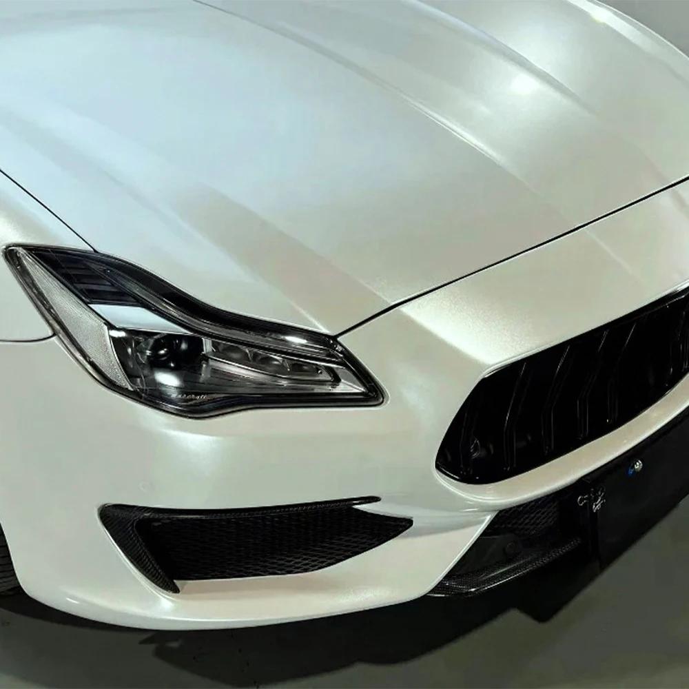 Premium Glossy Metallic Snow White Wrap PET DIY Vinyl Film Car Whole Body Decal Sticker Protective Cover Auto Tuning Accessories