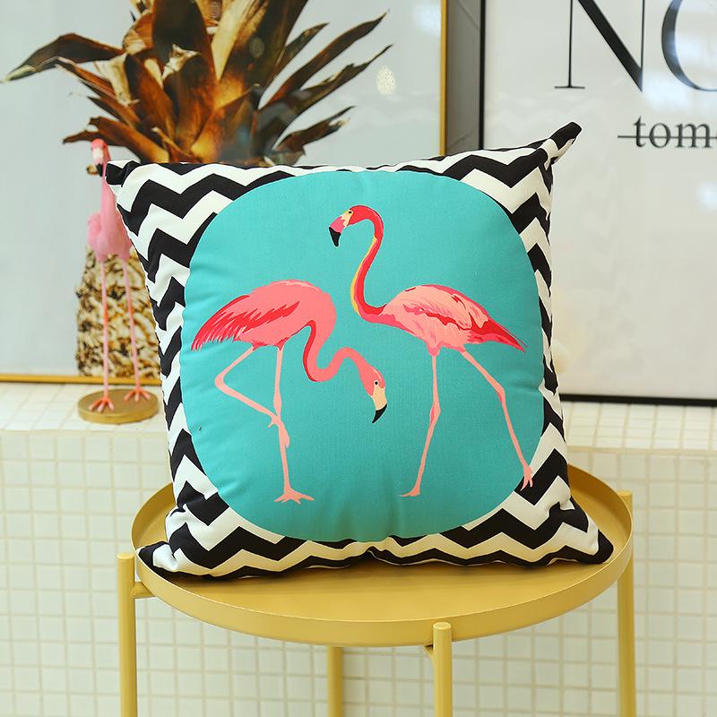 Small Fresh Flamingo American Pastoral Nordic Style Pillow Set Car Sofa Cushion Pillow Cover Does Not Include Pillow Core