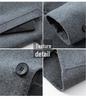 Men's Stand Collar Wool Coat with Detachable Down Liner – Thickened Loose Fit for Autumn/Winter