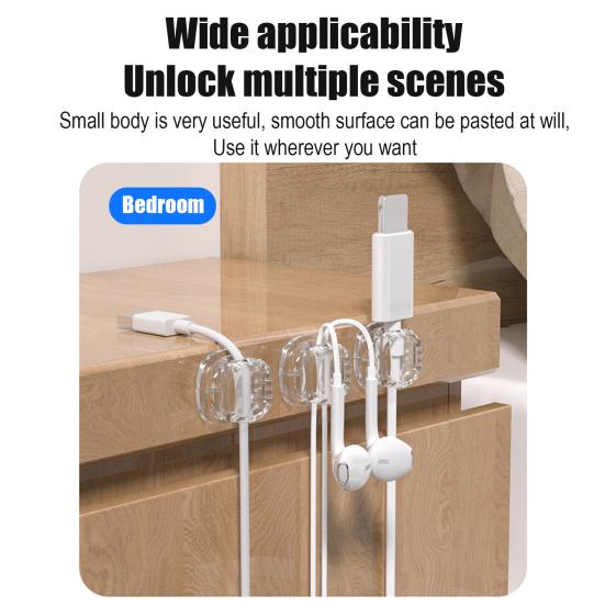 Magnetic Cable Holder Self-Adhesive Cable Organizer Easy Installation Cable Clip with Spring for Desk Home Office Car