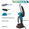 6 Inch 88VF Removable Mini Pruning Electric Chainsaw Cordless Chain Saw Garden Woodworking Power Tools with Battery