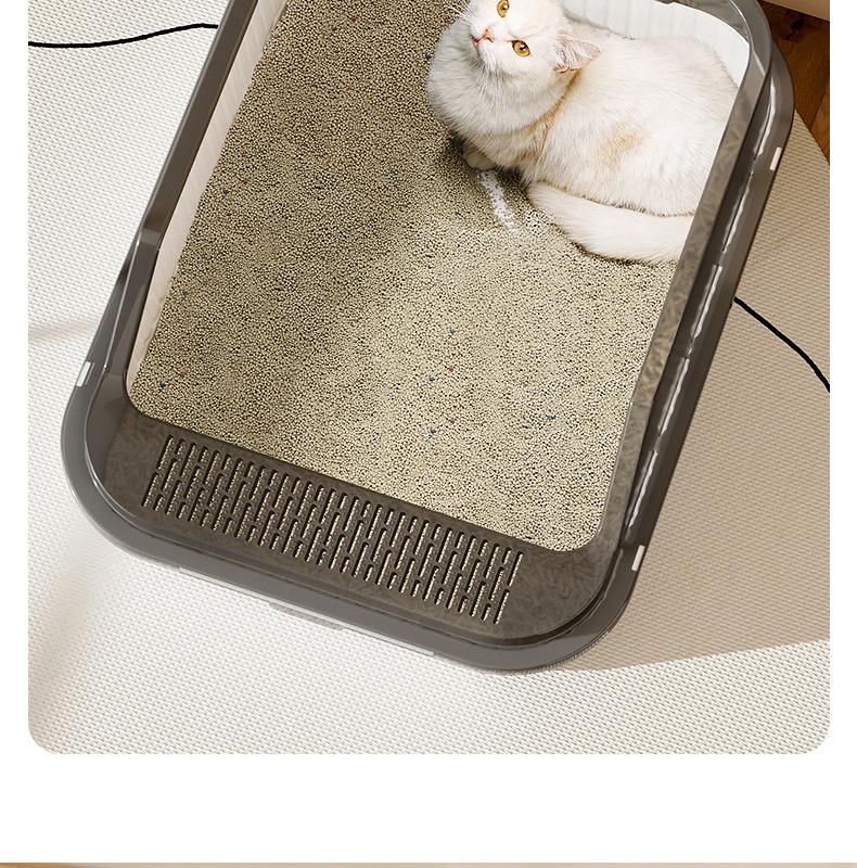 Extra Large Anti-Splash Cat Litter Box: Semi-Enclosed Tray for Large Cats and Kittens