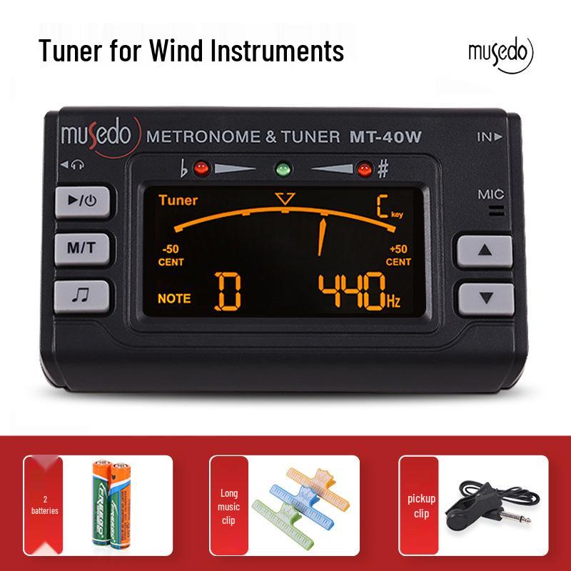 Little Angel MT40W Drie-in-één Blaasinstrument Tuner & Metronoom voor Saxofoon & Dwarsfluit