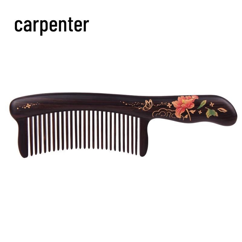 Tan Mu Jiang Inlaid Ebony Wood Comb Gift Set