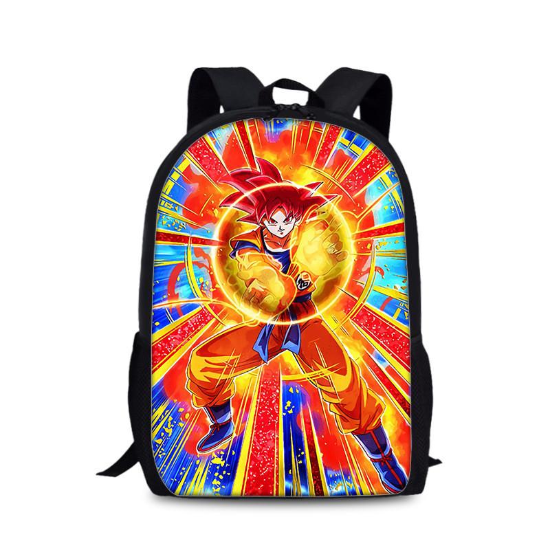 Dragon Ball Goku Printed Nylon Book Backpack For Students And Daily Use