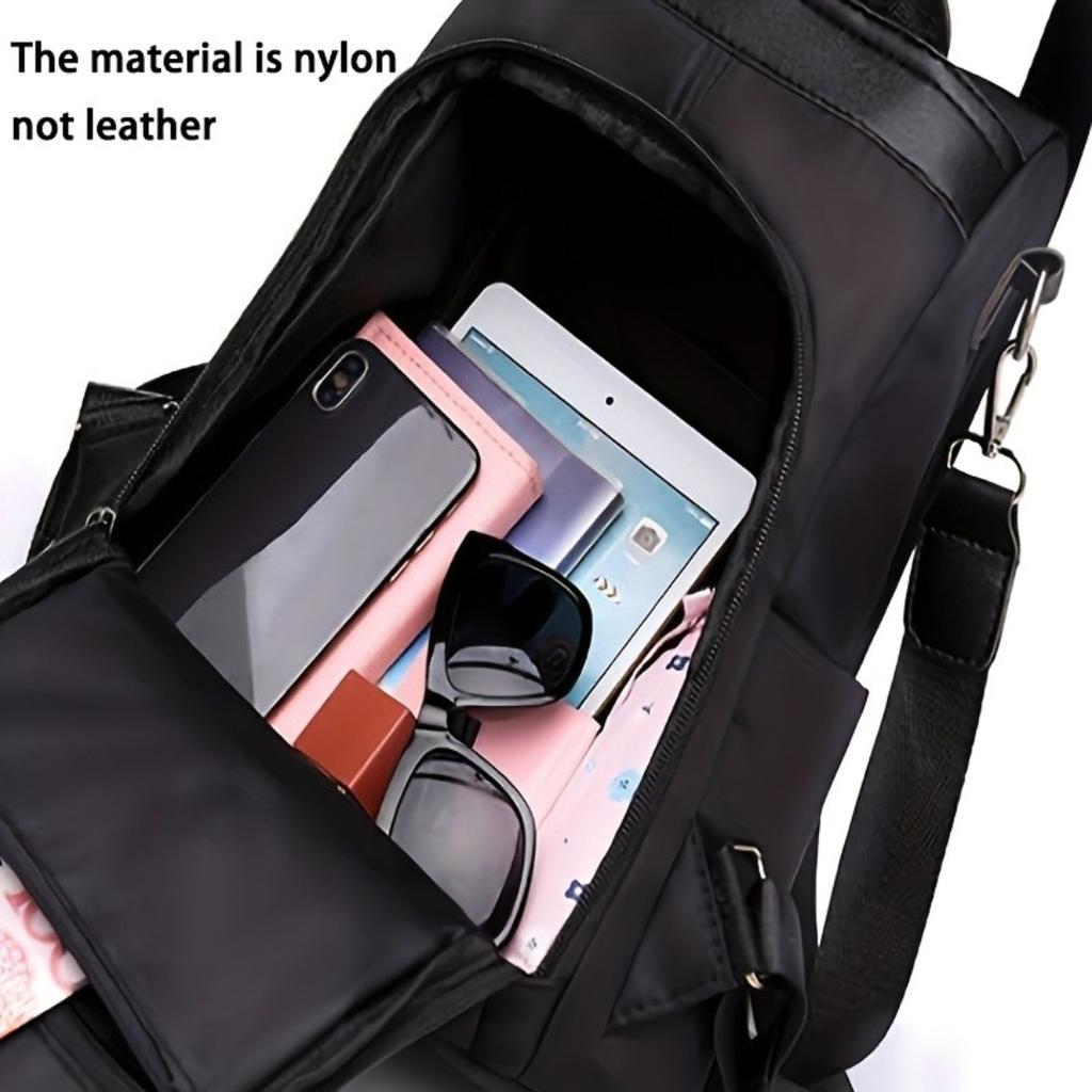 Korean Style Women Large Capacity Soft Shell Backpack,Lightweight Durable Bag With Front Pocket Adjustable Straps Gold Hardware For School Travel