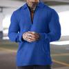 European And American Men's Half Zipper Heavyweight Waffle Thin Lapel Casual Short-sleeved Polo Suit
