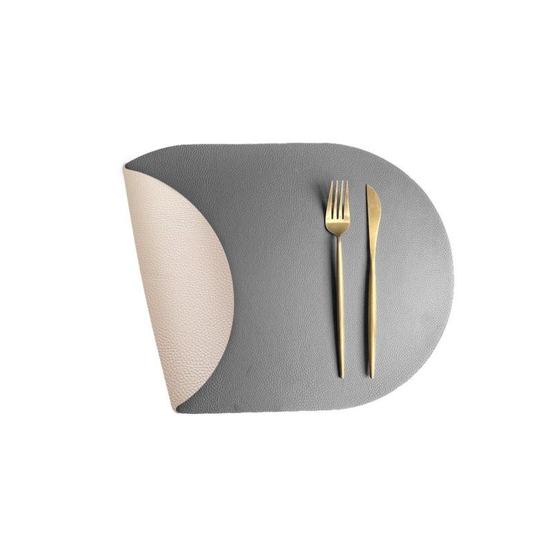 

1/2/6PCS Placemat Nordic Elliptical Double-sided Tableware Pad Placemat PU Leather Table Mat Heat Insulation Disc Placemat Pink 1pcs 30x44cm