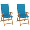 Chaises de jardin lot de 2 et coussins  Bois de teck