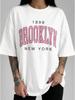 Damen Oversized Dickes T-Shirt mit der Aufschrift Brooklyn