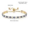 Adjustable Multicolor Tennis Bracelets for Women Ladies Wedding Rainbow Colorful Zircon Charm Bracelet Hand Chain Zircon DZH043