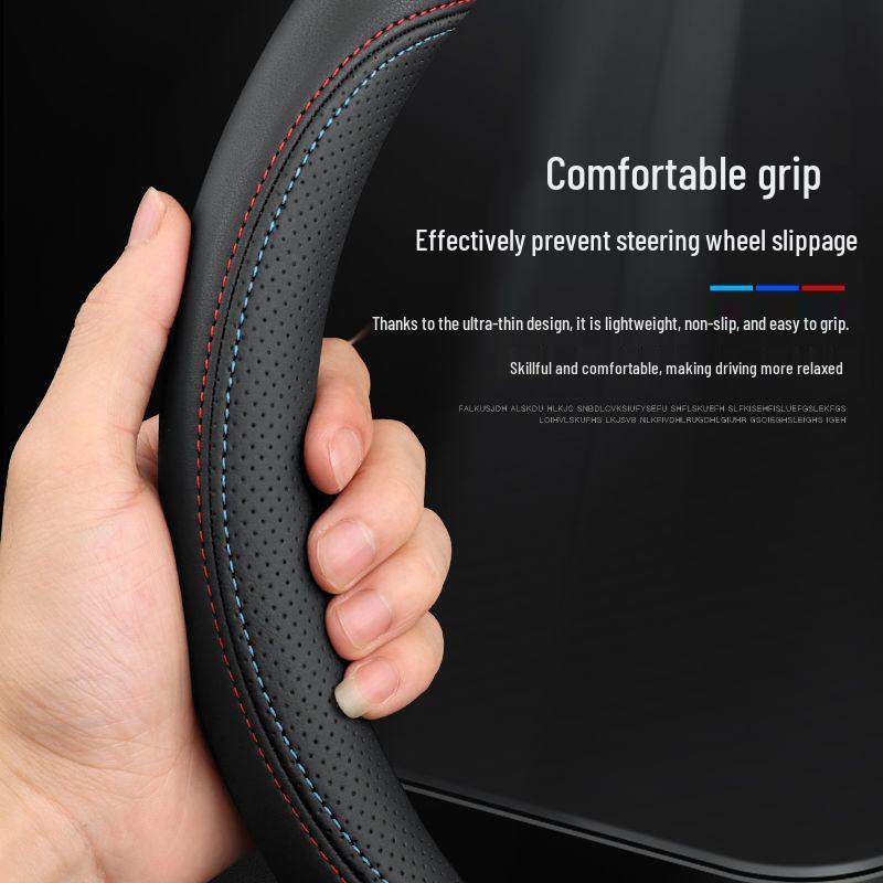 Changan Genuine Leather Steering Wheel Cover for CS35, CS55, CS75, CS95, Eado, Raeton, and Oshan - Four Seasons Edition