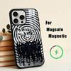 Custodia per Telefono M-Motionless in W-White Band per iPhone 17,16,15,14,13,12,Plus,Pro,Max per Ricarica Wireless Magnetica Magsafe