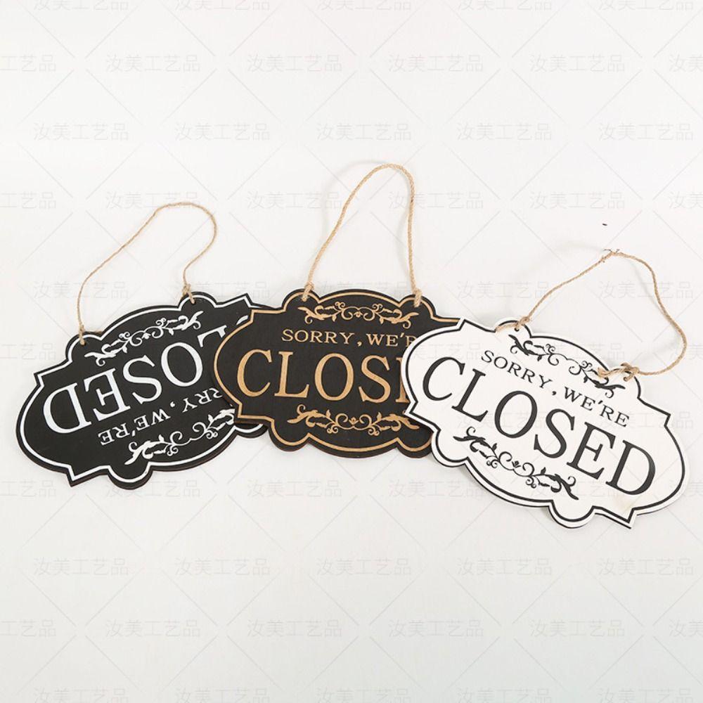 Wooden Craft Double Business Sign Double-sided Wooden House Sign Door Hanging Pendant  Shop