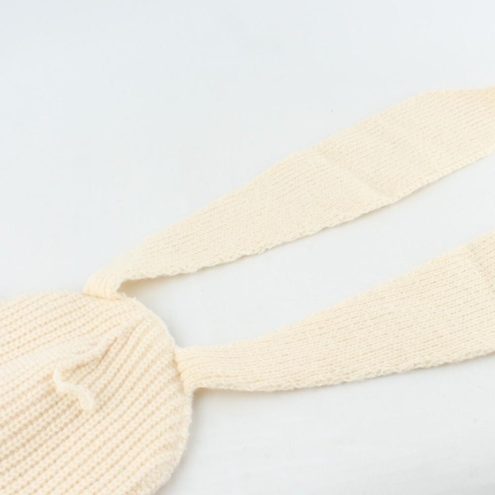 Cartoon Bunny Beanies Hat Solid Color Winter Pullover Hat Cute Rabbit Long Ear Knitted Hat Outdoor