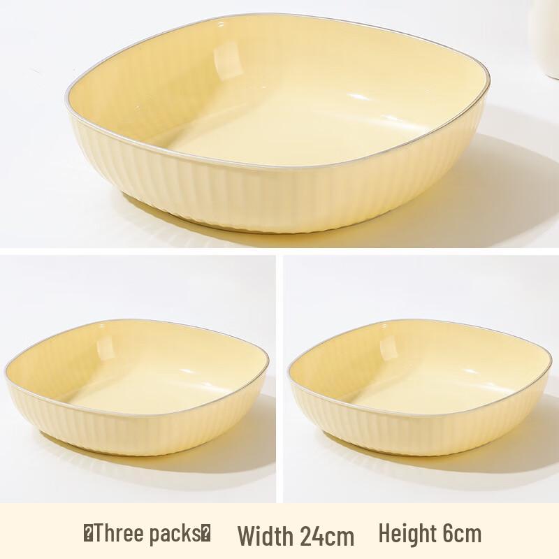 Miling Striped Plastic Fruit Plate Set
