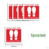 5 Pieces Distancing Floor Decal Stickers, Foot Wall Notice Warning for Business CDC Shop