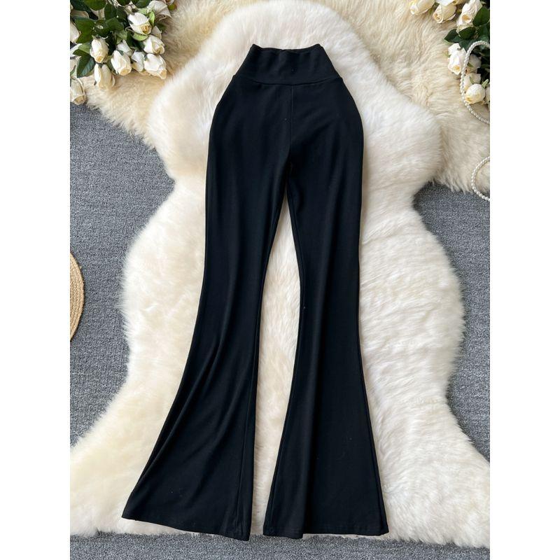 Sexy Figure Stretch Yoga Pants Summer New Arrival Adult Lady like Woman Fan High Waist Silm Casual Easiest for Match Bootcut Pants