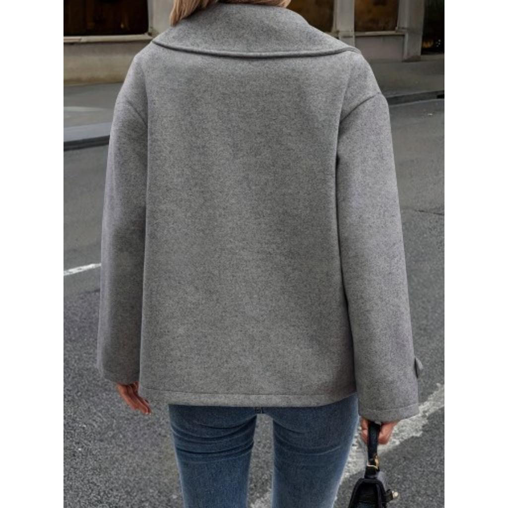 Women's Autumn Winter Wool Blazer Coat, Loose Short Versatile Woolen Outerwear For Women, European American Style Women's Fashion Coat