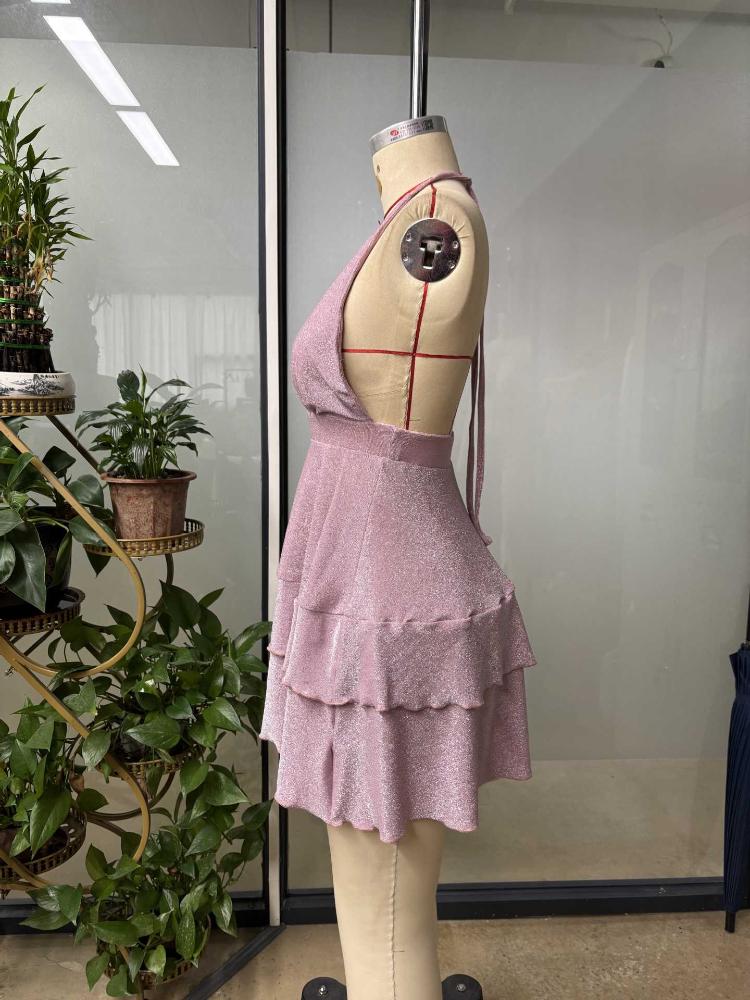 Women's Deep V-neck Dress Summer Women's Fashionable Slim Fit Dress Women's Summer Backless Short Skirt