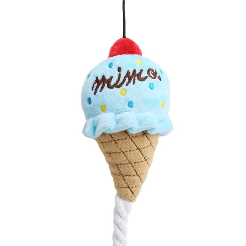 Pet Ice Cream Squeaker Plush Chew Toy