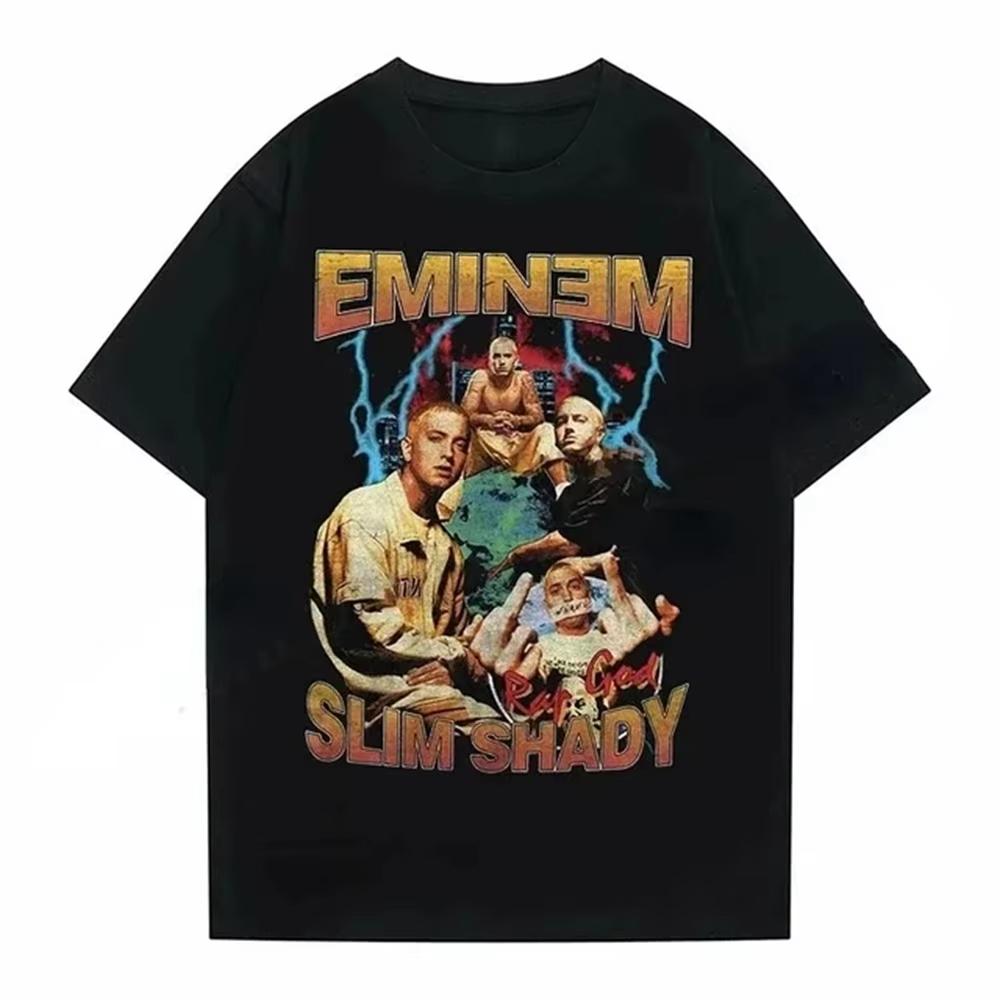 2026 Rapper Eminem T Shirt Women Unisex Fashion Tshirts Hip Hop Tops Tees Rock Camisetas Boy Tees Summer New Unisex