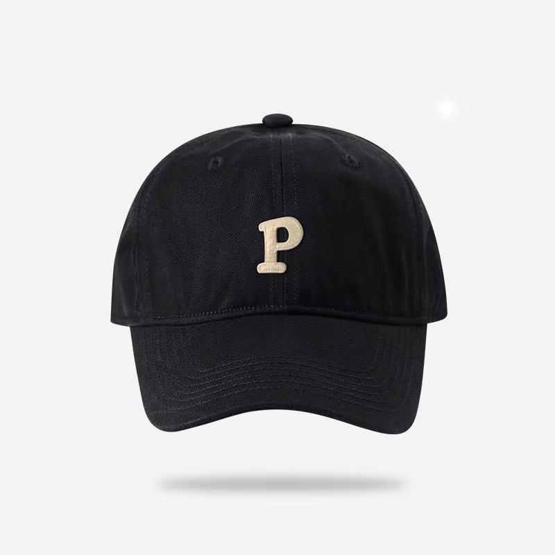 Letter P Cotton Baseball Hat For Women Men Solid Color Snapback Duck Tongue Hats Outdoor Sports Sunshade Dad Trucker Peaked Cap
