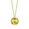 Trendy Mirror Disco Ball Charm Necklace Fashionable Bead Chain Neckwear 70s Gift