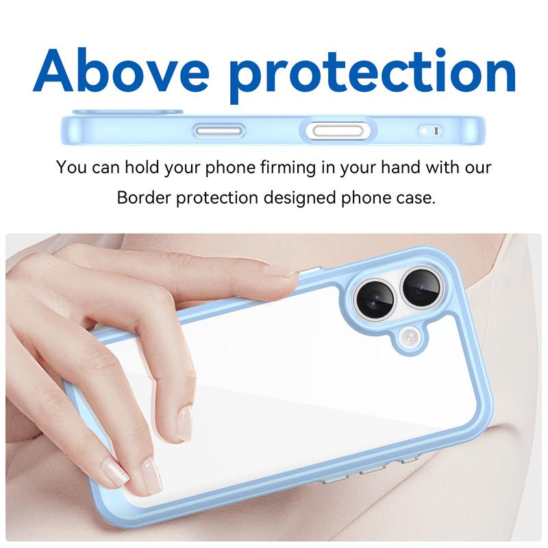 For iPhone 17 Case iPhone 17 Cover TPU Border Acrylic Backplane Bumper Protective Phone Cases For iPhone 17 Pro Max Air Funda