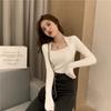Women Pullover Long Sleeve Top Square Collar Casual Fashion Sweater Women Jumper Sexy Knitwear Sweater Tops