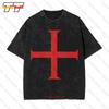 Knights Templar Cross Shield Christian Solomon Vintage Oversized T-Shirt LKGC