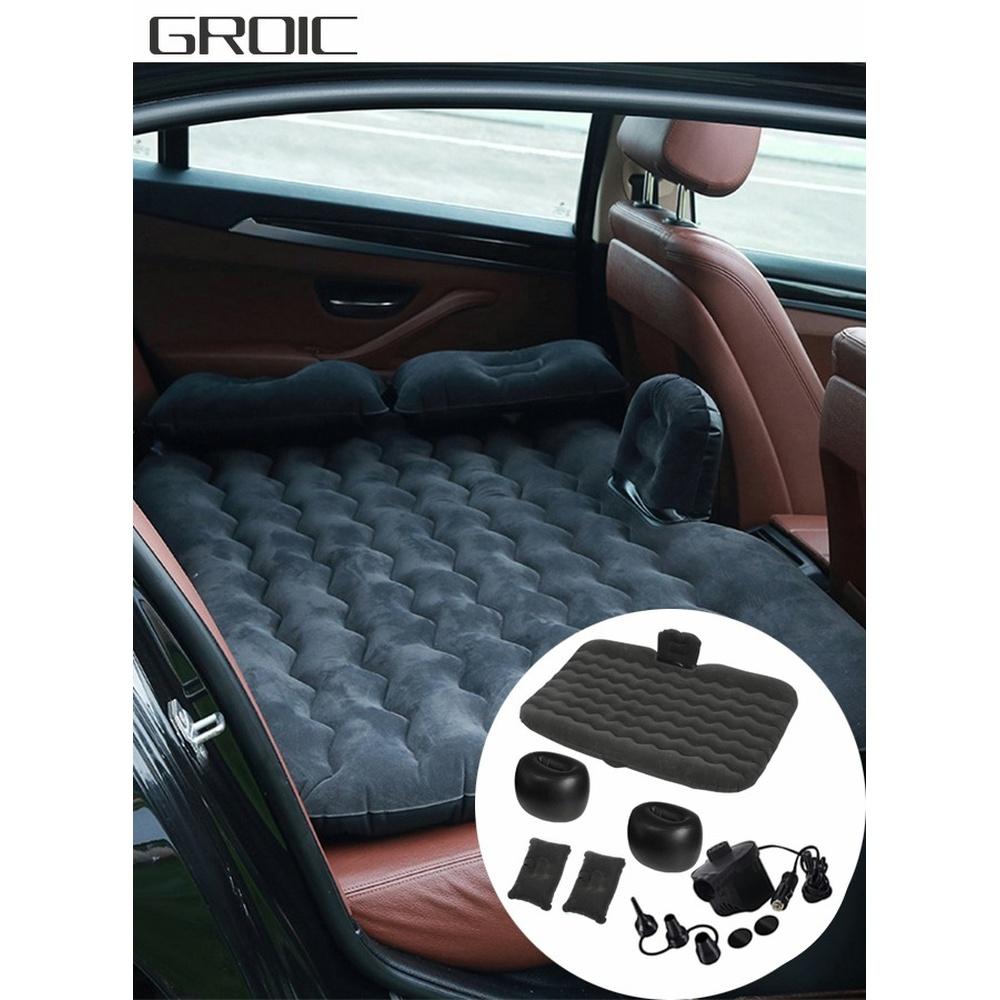 Inflatable Car Mattress Car Air Mattress Back Seat Inflatable Car Bed Camping Mattress with Pillows Air-Pump for Car SUV Truck Travel Hiking