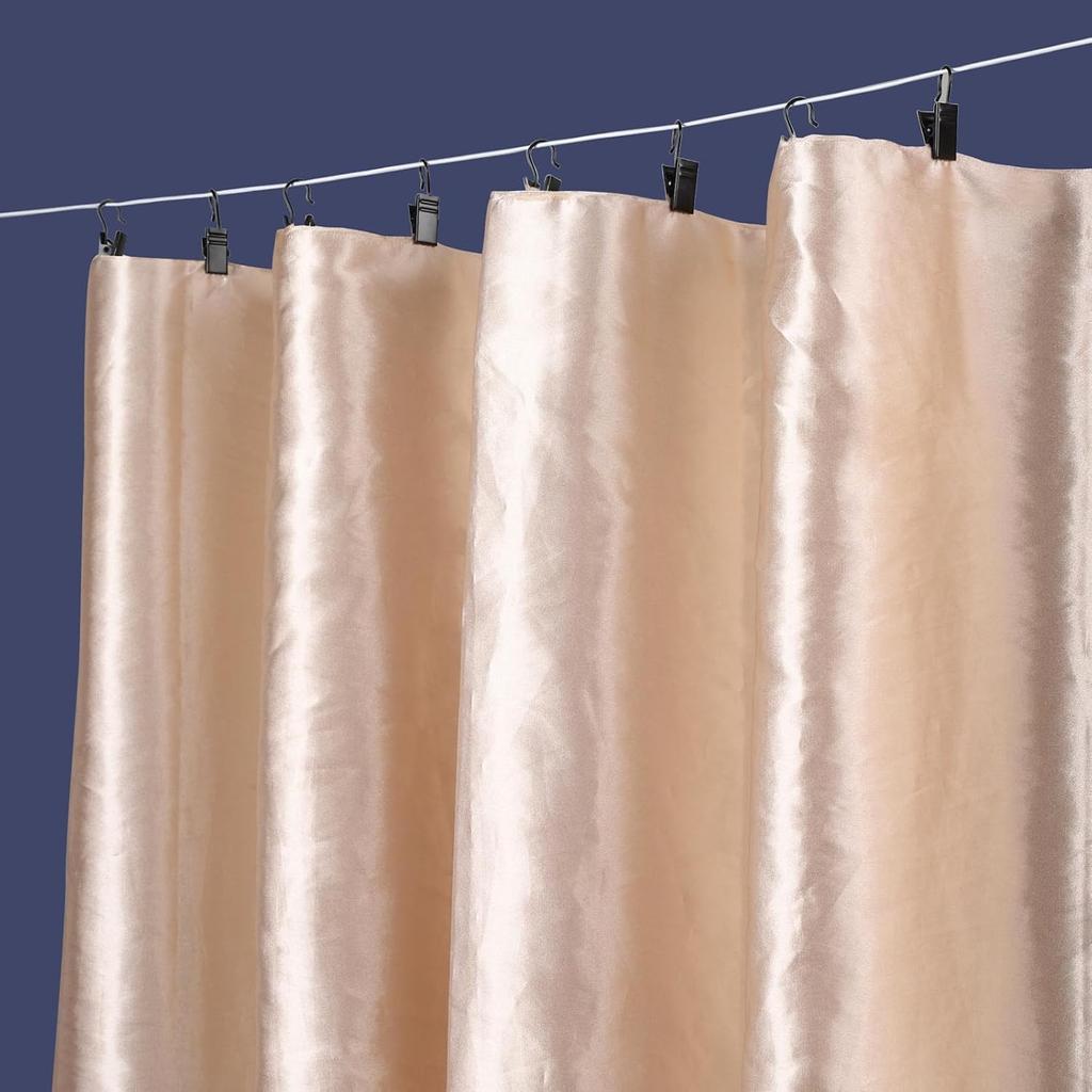 Teenitor 50 Pack Small Curtain Clips Curtain Hooks, Stainless Steel Clips for Hanging Outdoor String Lights, Art Craft Display, Black