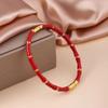Gold Enamel Resin Bracelet Colorful Stainless Steel Bangle Bamboo Joint Bangle  Fashion