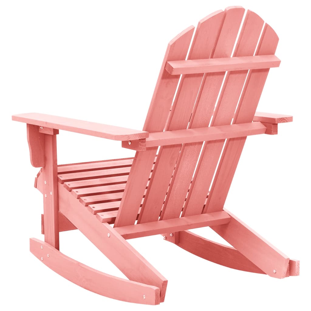 Vidaxl Ogrodowy Fotel Bujany Adirondack, Lite Drewno Jodłowe, Różowy