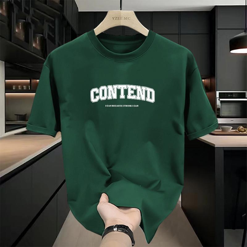 Cotton short sleeved men's summer Korean style trendy loose and simple T-shirt top