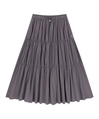 Off Grid Og Woven Stretch Shirred Long Skirt - Dark Grey