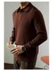 Men's Heavyweight Wool Seagull Collar Sweater - Thick Warm Business Pullover for Autumn/Winter.