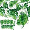 4 Pack Hawaii Palm Leaves Tablecloths Luau Party Disposable Hawaiian Table Cloth Tropical Palm Leaves Table Cover for Baby Shower Birthday Party