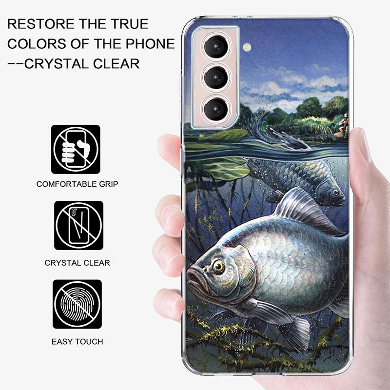 Carp Fishing Fish Phone Case For Galaxy A14 A24 A34 A54 Samsung A02S A12 A22 A32 A42 A52 A72 A13 A33 A53 5G A03 A03S A23 A73 A20