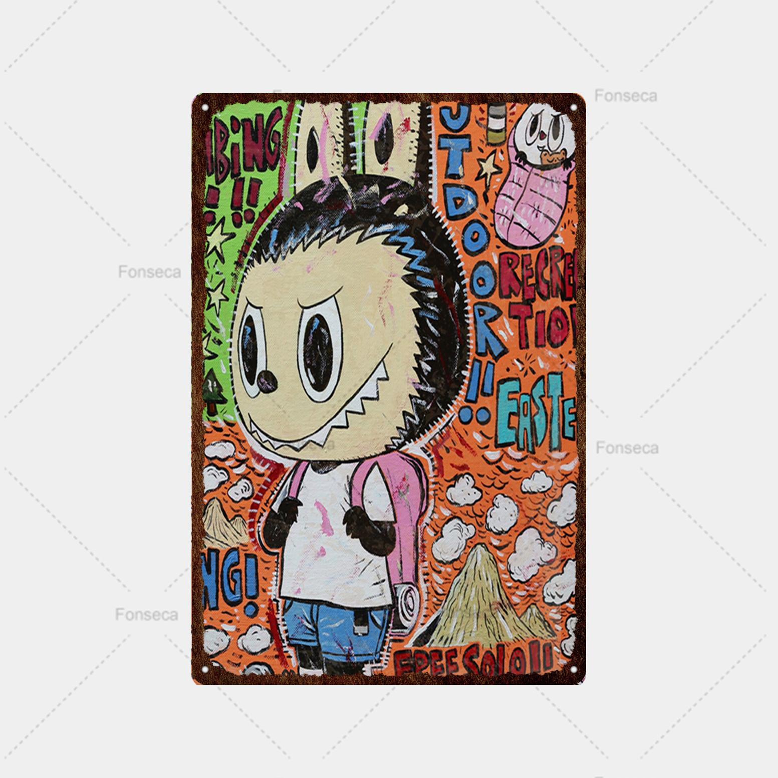 

Металлическая вывеска с рисунком из мультфильма, винтажная жестяная вывеска, металлический винтажный бар, винтажное украшение стены, бар, клуб, человек, пещера, металлический постер 20x30cm