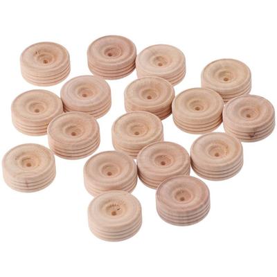 30 uds. Mini Ruedas de Madera 3x1.2cm Ruedas de Madera Agujero de 3.5mm Ruedas de Manualidades de Madera Ruedas Herramientas de Madera Manualidades de Madera