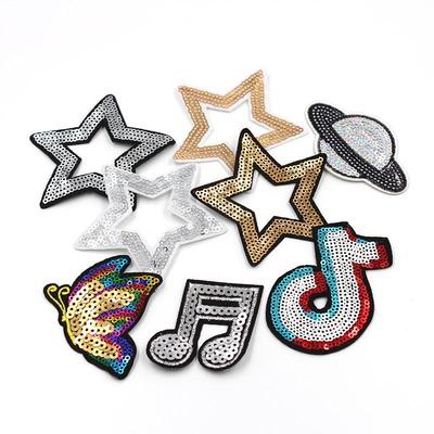 Sequin Star Adhesive Cloth Patches - Cartoon Ornaments & Accessories