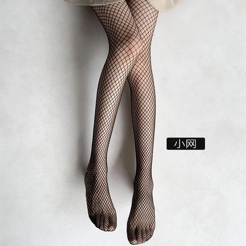 Spring And Autumn Retro American Asymmetrical Pure Desire Wind Hole Mesh Socks Explosive Subculture Personality Millennium Spice Girls Stockings