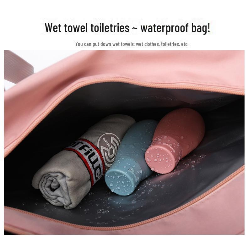 Waterproof Travel Bag with Logo, Large Capacity, Dry/Wet Separation, Shoe Compartment, Lightweight for Business Trips and Fitness.