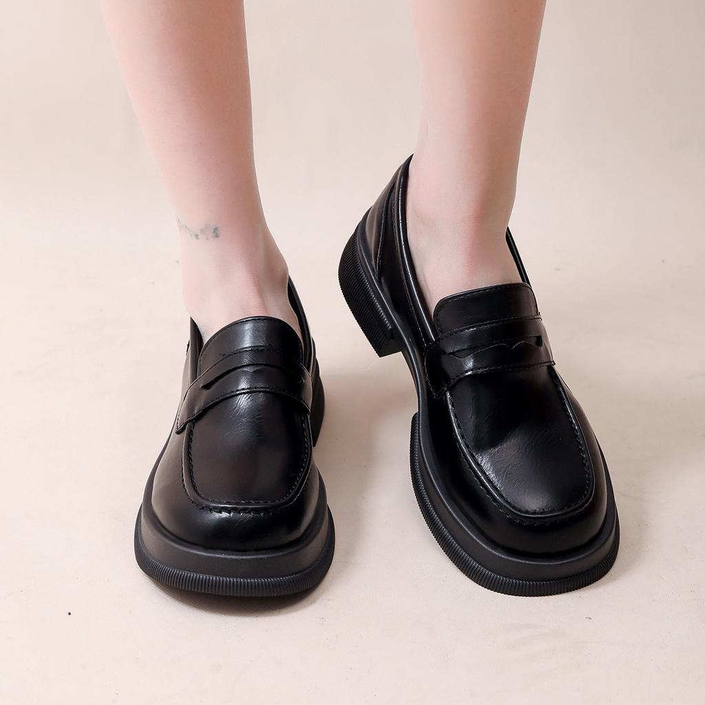 Shoes for Women Slip On Ladies Pumps Spring Autumn Round Toe Solid Profession Casual Chunky Heels Comfortable Loafers