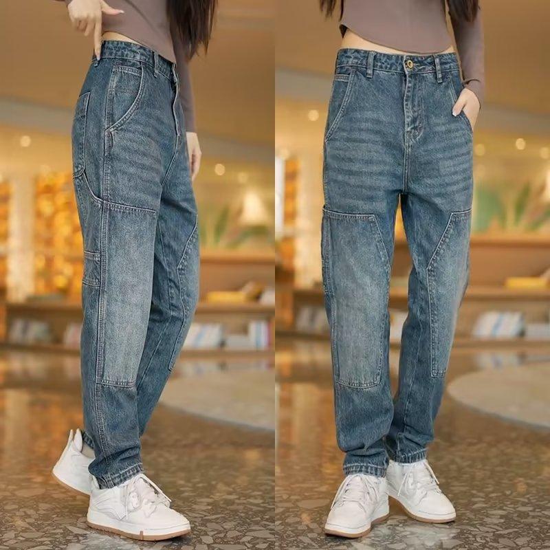 Джинсы мужские JYL Американский Хай-стрит Темные Пэчворк Узкие Эластичные Джинсовые Брюки XL