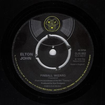 7inch Record ELTON JOHN - Pinball Wizard DJS652 DJM Records 1975 UK Rock Used