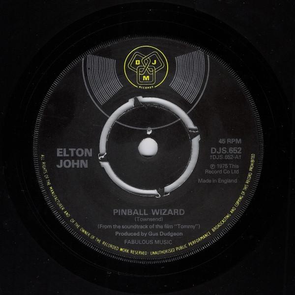 

7inch Record ELTON JOHN - Pinball Wizard DJS652 DJM Records 1975 UK Rock Used